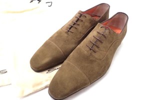 _1228_サントーニ(Santoni) スエード キャップトゥシューズ