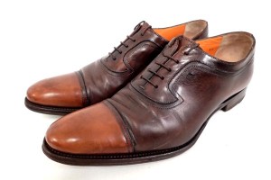 0219_サントーニ(Santoni) キャップトゥ バイカラーシューズ