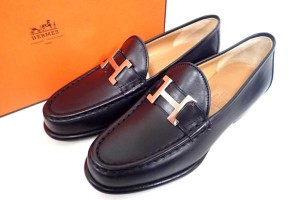 HERMES エルメス コンスタンス レザーローファー H金具