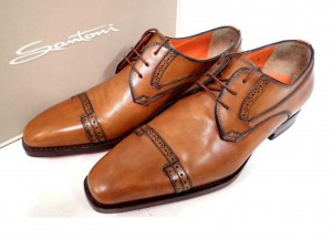 0820_サントーニ(Santoni) ダービー レザーシューズ