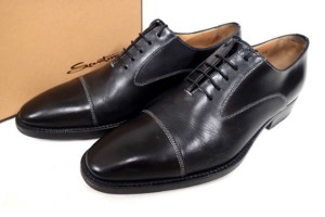 サントーニ(Santoni) DARREN キャップトゥレザーシューズ