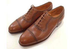 0129_ジョンロブ(John Lobb) アデレード(ADELAIDE) セミブローグキャップトゥレザーシューズ