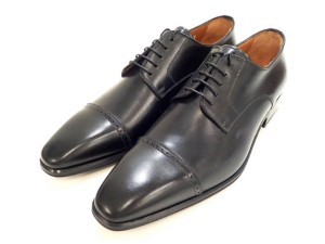 0314_サントーニ(Santoni) パンチドキャップトゥ レザーシューズ