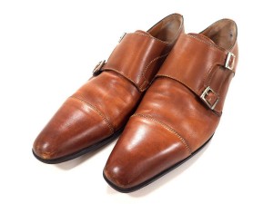 0408_サントーニ(Santoni) ダブルモンクストラップレザーシューズ