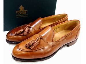 0301_クロケット＆ジョーンズ(Crockett&Jones) WINE LABEL ウイスキーコードバン タッセルレザースリッポン